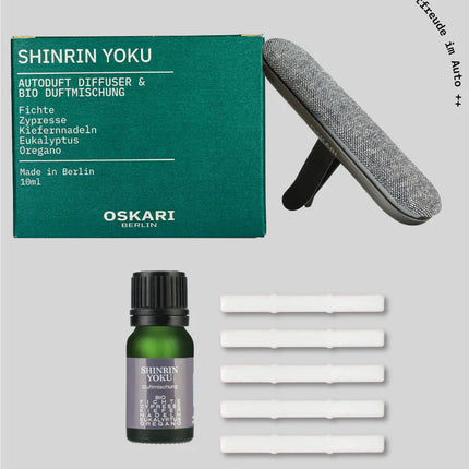 Oskari - Autoduft Set „Shinrin Yoku“ – Waldduft für natürliche Entspannung unterwegs