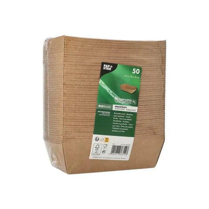PAPSTAR 50 Snacktrays, Pappe "pure" - braun