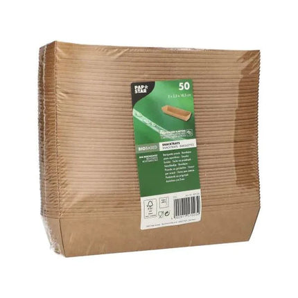 PAPSTAR 50 Snacktrays, Pappe "pure" - braun