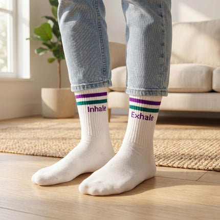 Socken mit Yoga-Motiv in 2 Varianten: Inhale Exhale | Namasté