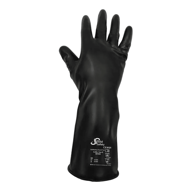 AMPri SolidSafety ChemV Full Stabile Brom-Butyl-Chemiekalienschutzhandschuhe mit Viton Außenschicht