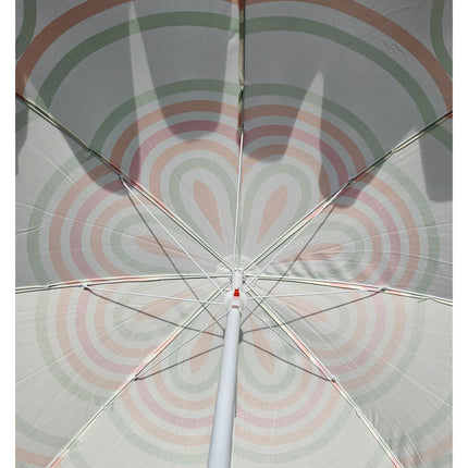 Sonnenschirm Strandschirm UV 30+ Balkonschirm grün blau Kreise Streifen