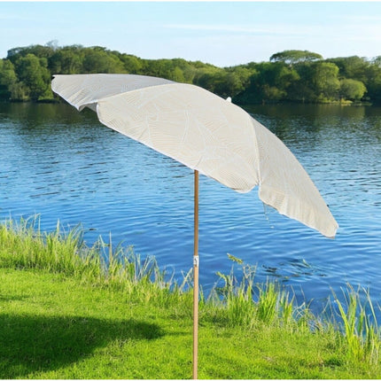 Sonnenschirm Strandschirm Balkonschirm grün creme braun 160 cm UV Schutz 30+