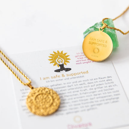 Kette mit Anhänger Mandala | vergoldet | I am safe & supported