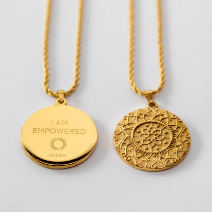 Kette mit Anhänger Mandala | vergoldet | I am empowered