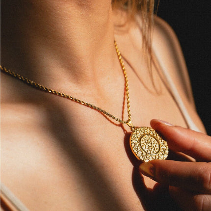 Kette mit Anhänger Mandala | vergoldet | I am grounded