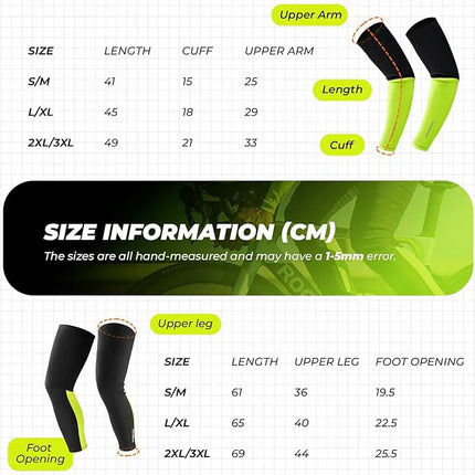 Sport Armlinge Beinlinge Winter Arm Sleeves Armwärmer Beinwärmer 1 set