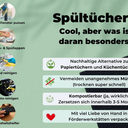Geschenkset schwedische Spüllappen Schwarz (2x)