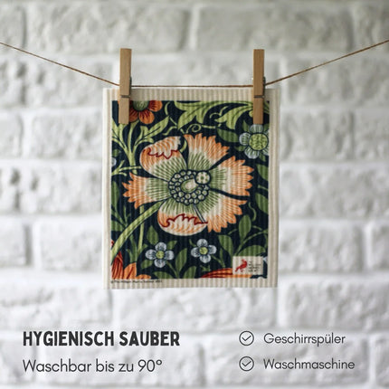 5x Art Spültücher bedruckt Set - William Morris Flower Garden