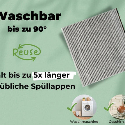 Spültücher Grau aus Baumwolle & Holz-Zellstoff - waschbar & extra Saugstark - Made in Sweden