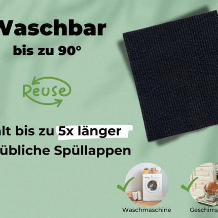 Geschenkset schwedische Spüllappen Schwarz (2x)