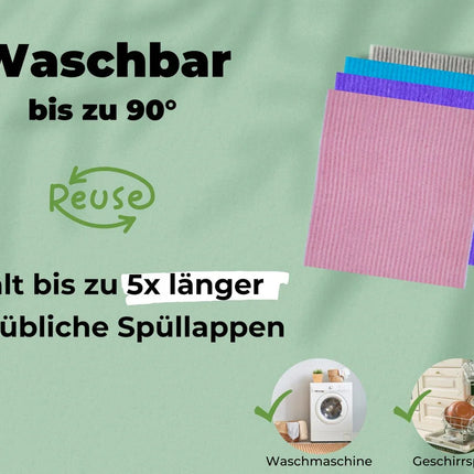 8x Elegance Putzlappen bunt - Reinigungstücher waschbar & nachhaltig