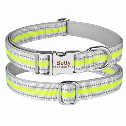 Stark reflektierendes Hundehalsband mit Namen graviert