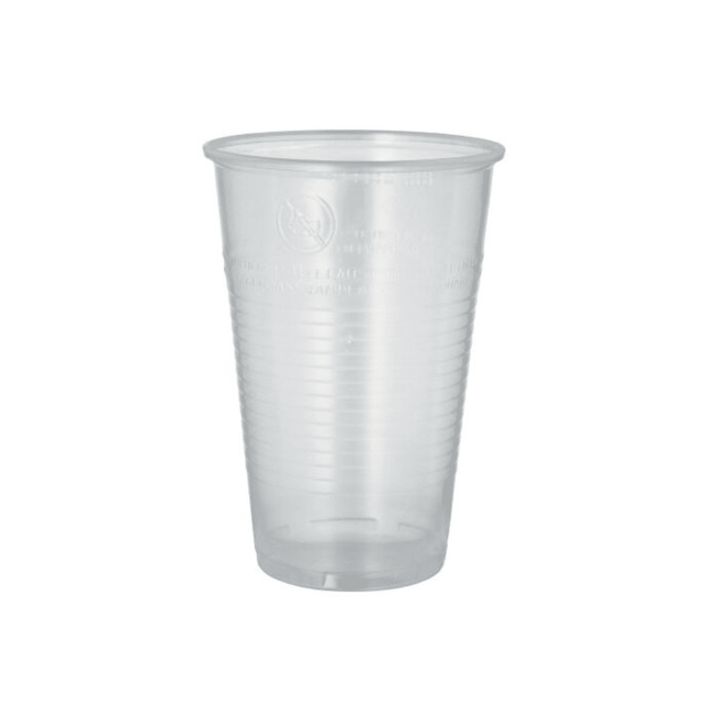 Starpak Plastikbecher (PP) 0,5 l Ø 9,5 cm · 13,7 cm transparent mit Schaumrand | Folie (50 Stück)