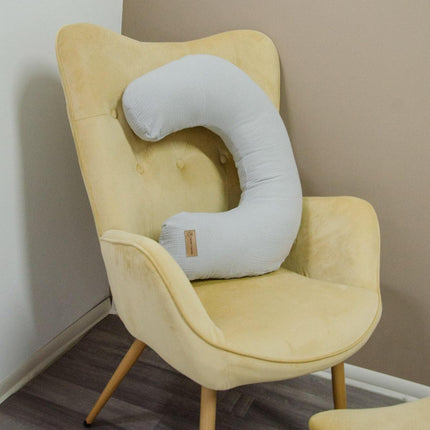 Stillkissen U-Form Musselin mit abnehmbaren Bezug – ergonomisches Mondstillkissen