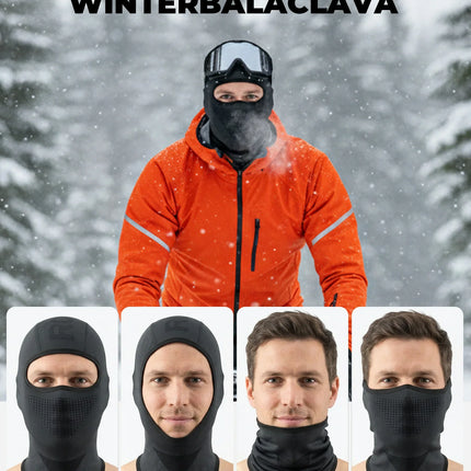 Sturmhaube Balaclava, Atmungsaktive Skimaske Schwarz-Grau