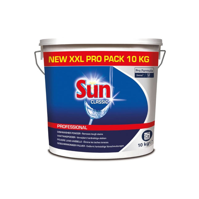 SUN Classic Professional Geschirrreiniger Pulver, Granulierter Pulverreiniger für alle Wasserhärten | Packung (10 kg)