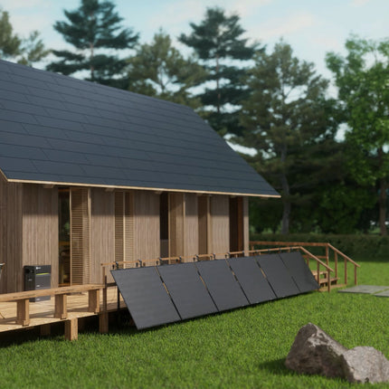 Leichtstahl Solarmodul Set 210W x 2, N-Typ TOPCon 182 Wafer Vollschwarz