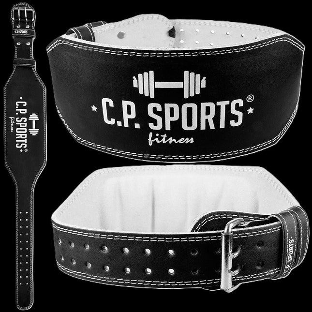 Gewichthebergürtel Leder - Extra Breit - Schwarz - C.P.Sports - T4-5