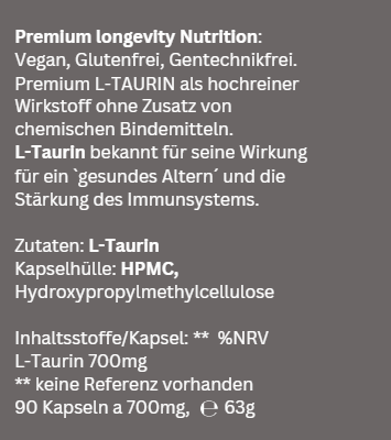 Taurine Longevity Supplement – TAURIN bioactive Capsules by Dr. Noel