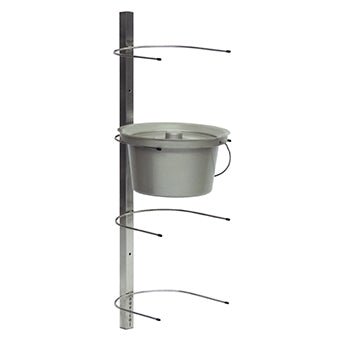 Novocal Toiletteneimer-Wandhalterung Material: Edelstahl für 4 Toiletteneimer  und 4 Steckbecken | Packung (1 Stück)