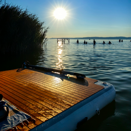 yourFloat aufblasbare Badeplattform Schwimmplattform Schwimminsel Badeinsel 4 m x 2 m x 0,2 m