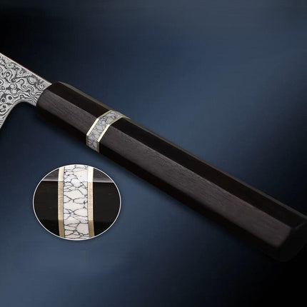 TURWHO Kiritsuke Damastmesser 7 Zoll - 17,8 cm | 73-Lagen Damaststahl