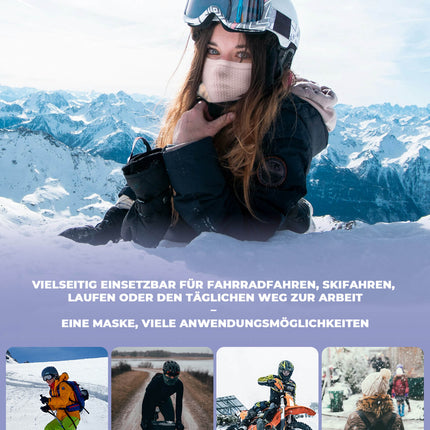 TVI Damen Winter Halbe Sturmhaube Warme Ski Mask Halstuch Winddichte Atmungsaktive