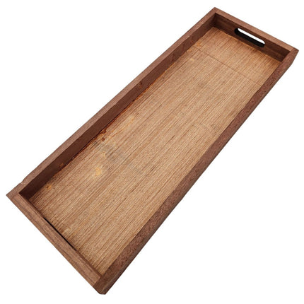 Tablett Dekotablett Serviertablett groß 2er SET B-Ware Holz braun Kerzentablett