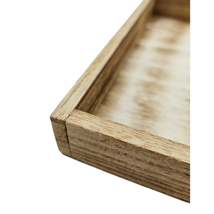 Tablett Holztablett 26x26 braun Natur Dekotablett rechteckig Kerzentablett