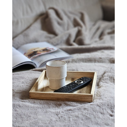 Tablett Holztablett 26x26 braun Natur Dekotablett rechteckig Kerzentablett