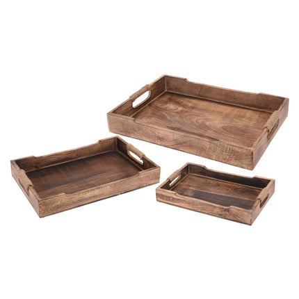 Tablett Serviertablett Holz Mango braun Holztablett Deko Dekotablett dunkelbraun