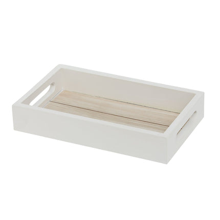 Dekotablett Landhaus-Stil Weiß Tablett Klein Mittel Groß Rund Rechteck Holz