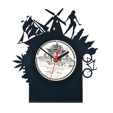 Schallplattentischuhr Amsterdam