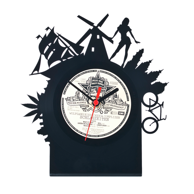 Schallplattentischuhr Amsterdam