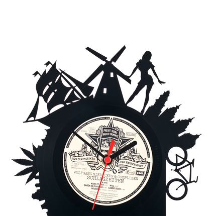 Schallplattentischuhr Amsterdam