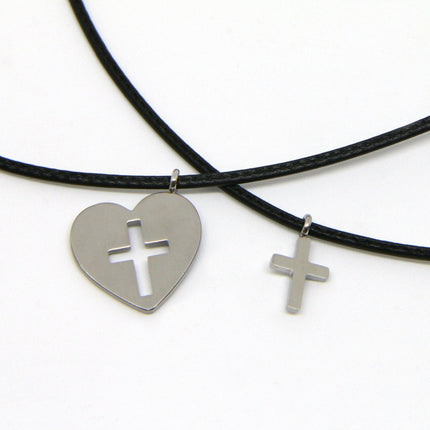 Thankgoods Freundschaft-Schmuckset Herz/Kreuz für 2 Menschen die Ihre Liebe auf eine ganz besondere Art teilen möchten!