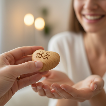 Thankgoods Holzherz Du bist wunderschön- Inspirierendes Geschenk mit Bedeutung