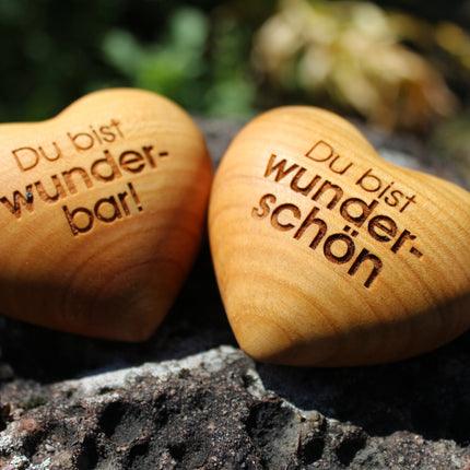 Thankgoods Holzherz Du bist wunderschön- Inspirierendes Geschenk mit Bedeutung