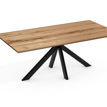 Esstisch Anton mit Schweizer Kante Spider Gestell Eiche wildeiche massiv