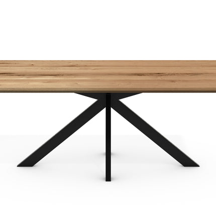 Esstisch Anton mit Schweizer Kante Spider Gestell Eiche wildeiche massiv