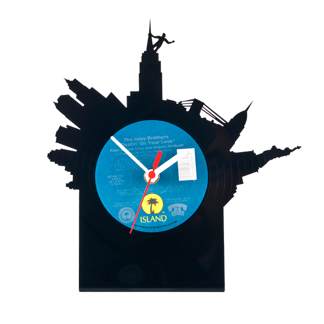 Schallplattentischuhr New york