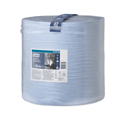 Tork 130080 extra-starke Industrie-Papierwischtücher Premium W1 3-lagig | Karton (1 Rolle)