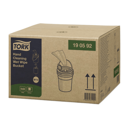 Tork 190592 feuchte Handreinigungstücher Premium W14 1-lagig | Karton (4 Eimer)