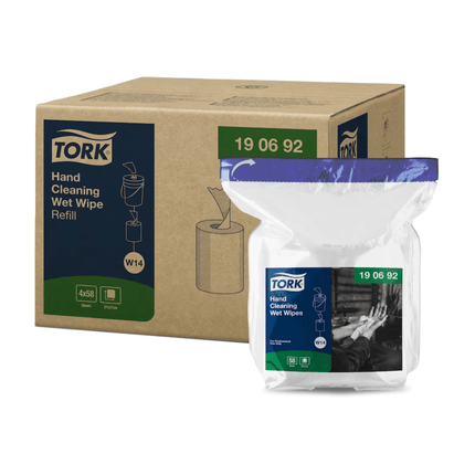 Tork 190692 Feuchte Handreinigungstücher Nachfüllung Premium W14 1-lagig | Karton (4 Packungen)