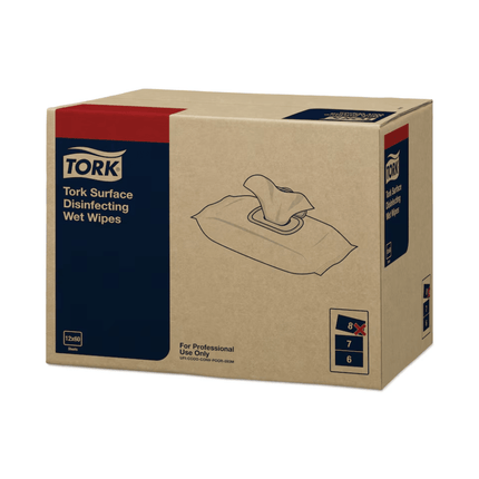 Tork 193600 feuchte Desinfektionstücher für Oberflächen Premium W20 | Karton (12 Packungen)