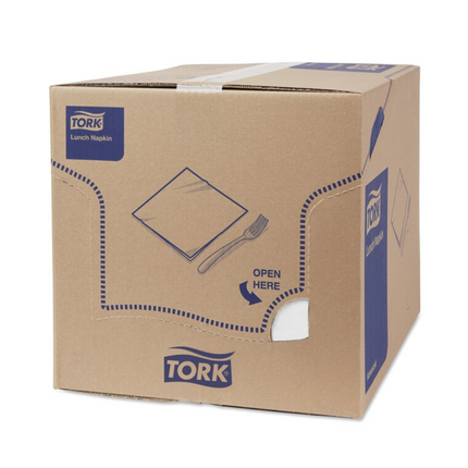 Tork 477402 Lunchservietten Weiß 1/8-Falz 2-lagig | Karton (10 Packungen)