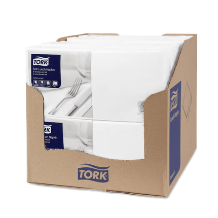 Tork 477414 Soft Lunchservietten Weiß Advanced 3-lagig | Karton (10 Packungen)