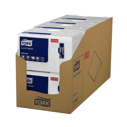 Tork 509300 Lunchserviette Weiß Universal 1-lagig | Karton (8 Packungen)