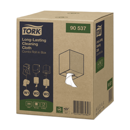 Tork 90537 Langlebige Reinigungstücher Premium W1 W2 W3 | Karton (1 Rolle)